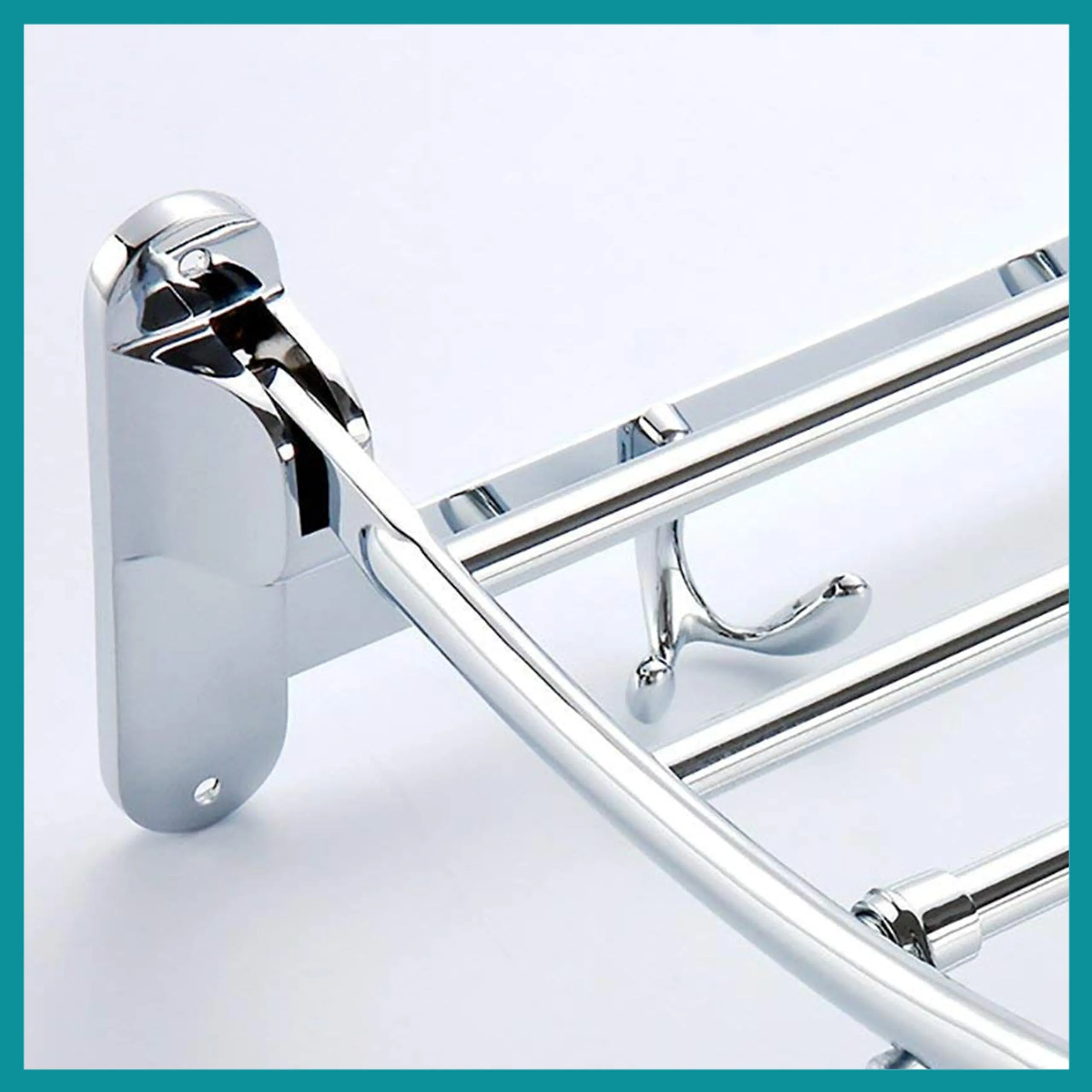 Plantex Towel Hanger for Bathroom/Stainless Steel Folding Towel Holder Stand/Towel Rack for Bathroom (24 Inch-Chrome Finish)