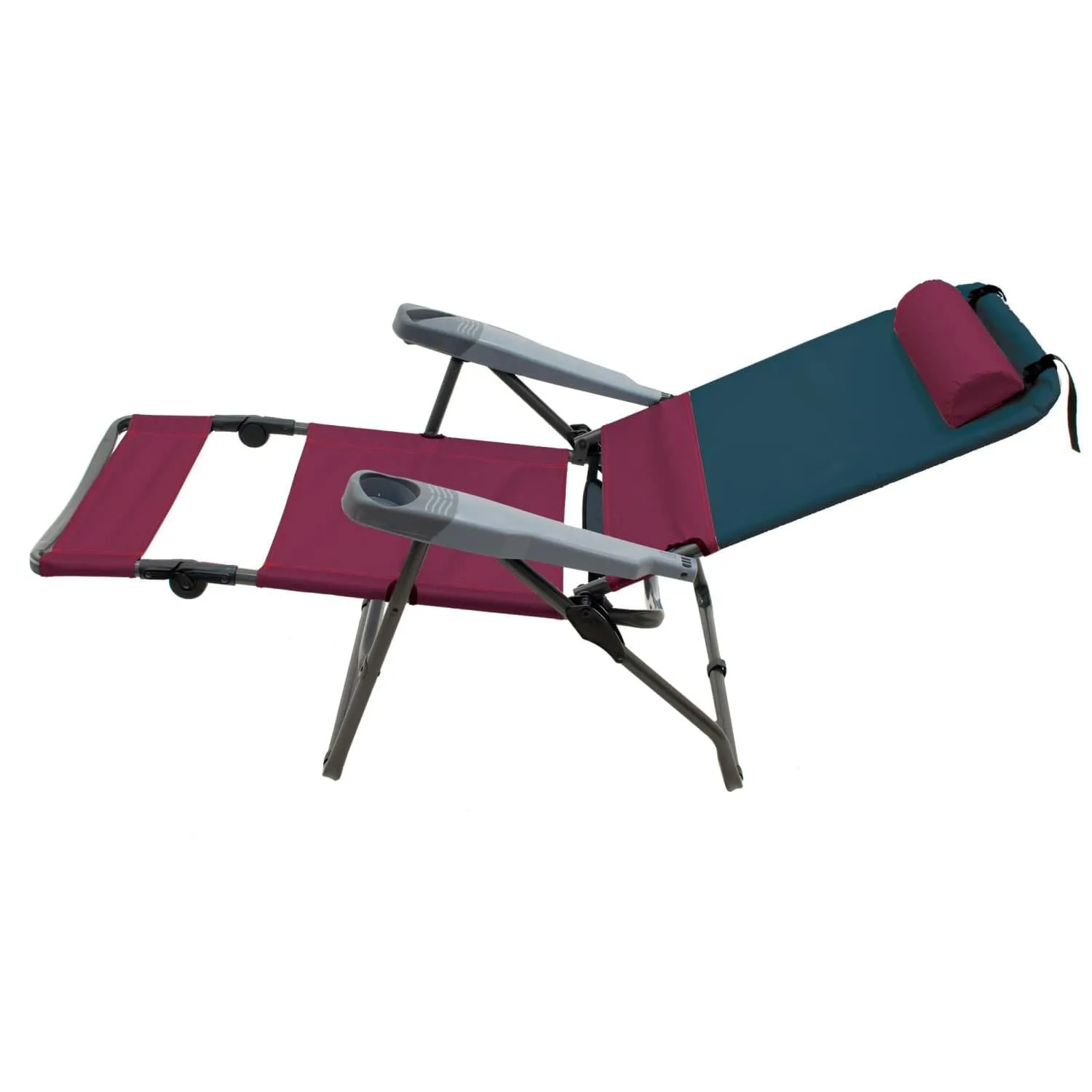 RIO Gear | 4-Position Ottoman Lounger - Charcoal/Oxblood