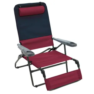 RIO Gear | 4-Position Ottoman Lounger - Charcoal/Oxblood