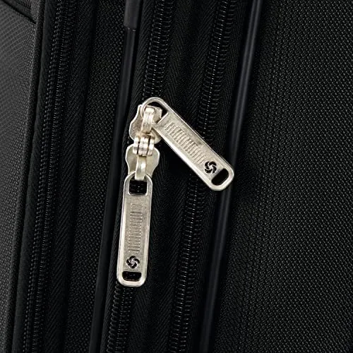 Samsonite Aspire DLX Softside Expandable Luggage with Spinners 2PC SET (Carry-on/Medium), Black, 2PC SET (Carry-on/Medium)