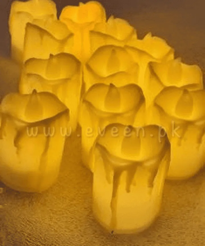 Set Of 12 Flickering Flameless LED Tea Candle Light