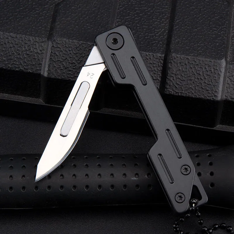 Stainless Steel Handle Carbon Steel Blade Portable Folding Knife Outdoor  Utility Pocket Knife With 10Pcs Replaceable Blades