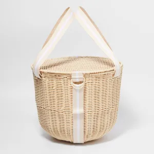 SUNNYLiFE Round Picnic Cooler Basket Le Weekend Natural