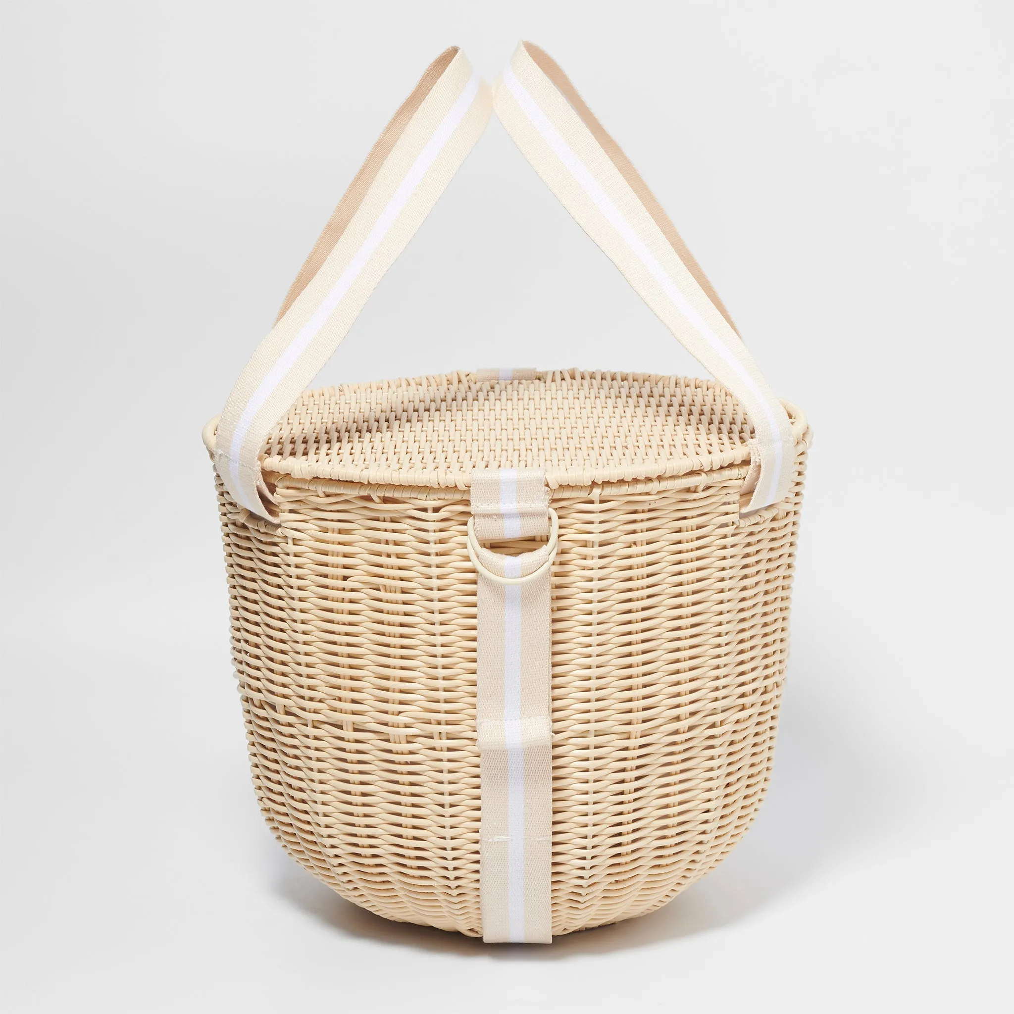 SUNNYLiFE Round Picnic Cooler Basket Le Weekend Natural