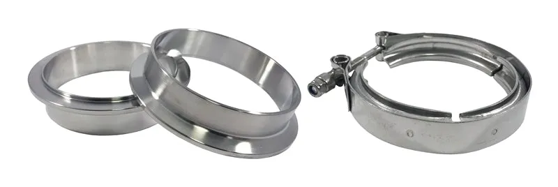 Torque Solution Stainless Steel V-Band Clamp & Flange Kit - 2.5in - TS-VBK-25