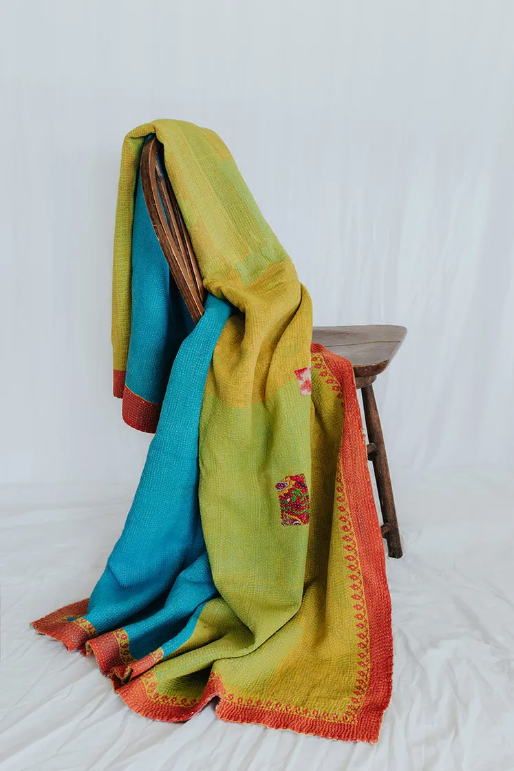 Vintage Kantha Blanket "V"