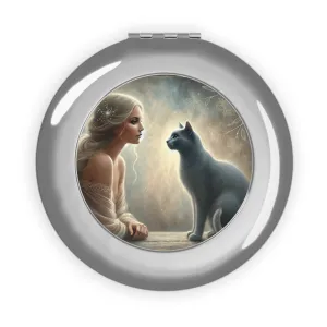Virgo - Cat Lover - Compact Travel Mirror