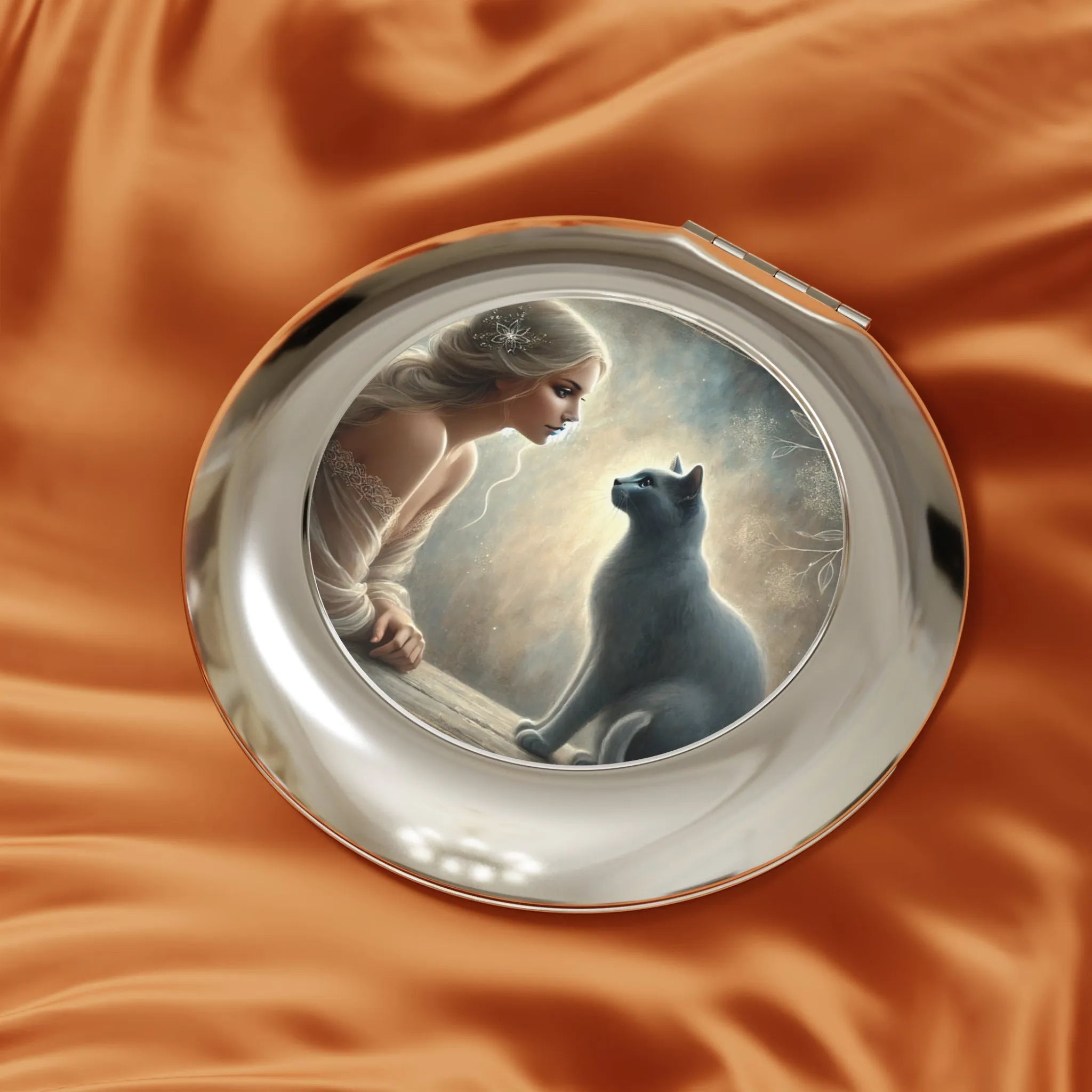 Virgo - Cat Lover - Compact Travel Mirror