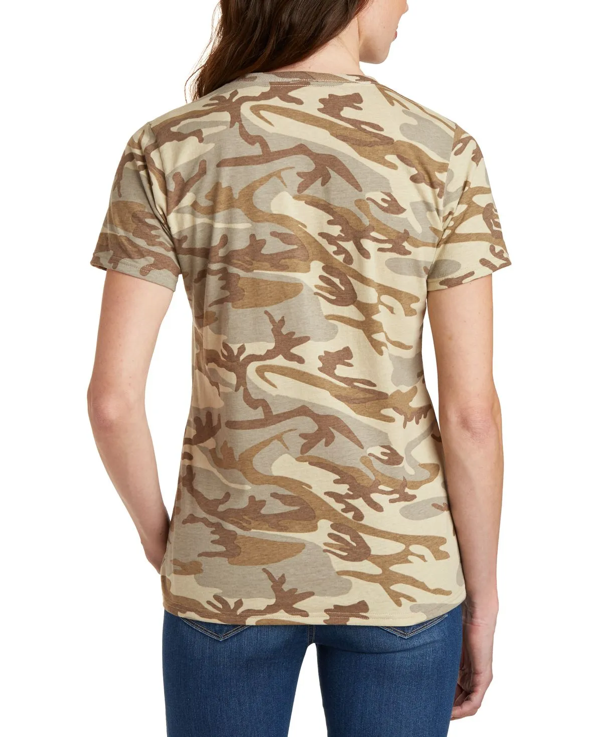 Women's Core Cotton Camo V-Neck Short Sleeve Tee