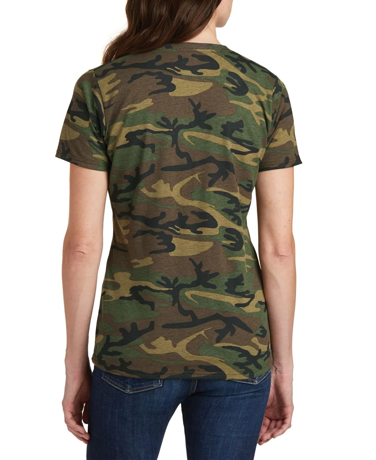 Women's Core Cotton Camo V-Neck Short Sleeve Tee