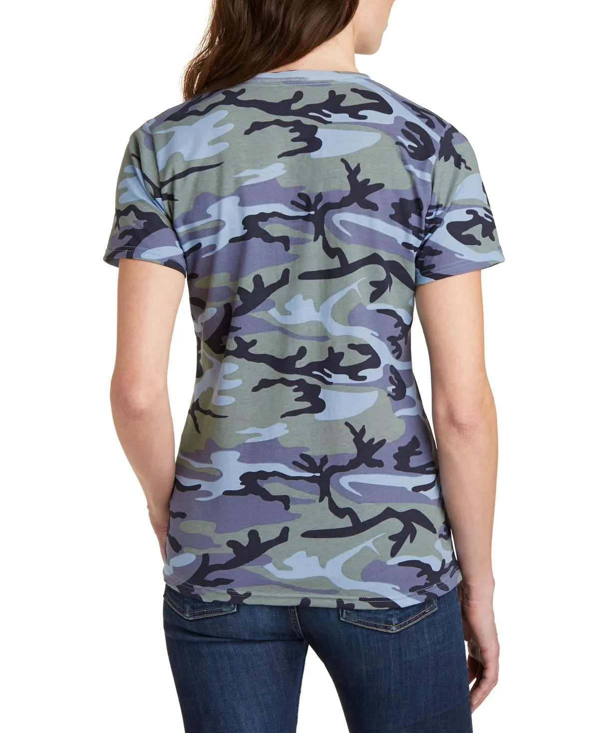 Women's Core Cotton Camo V-Neck Short Sleeve Tee