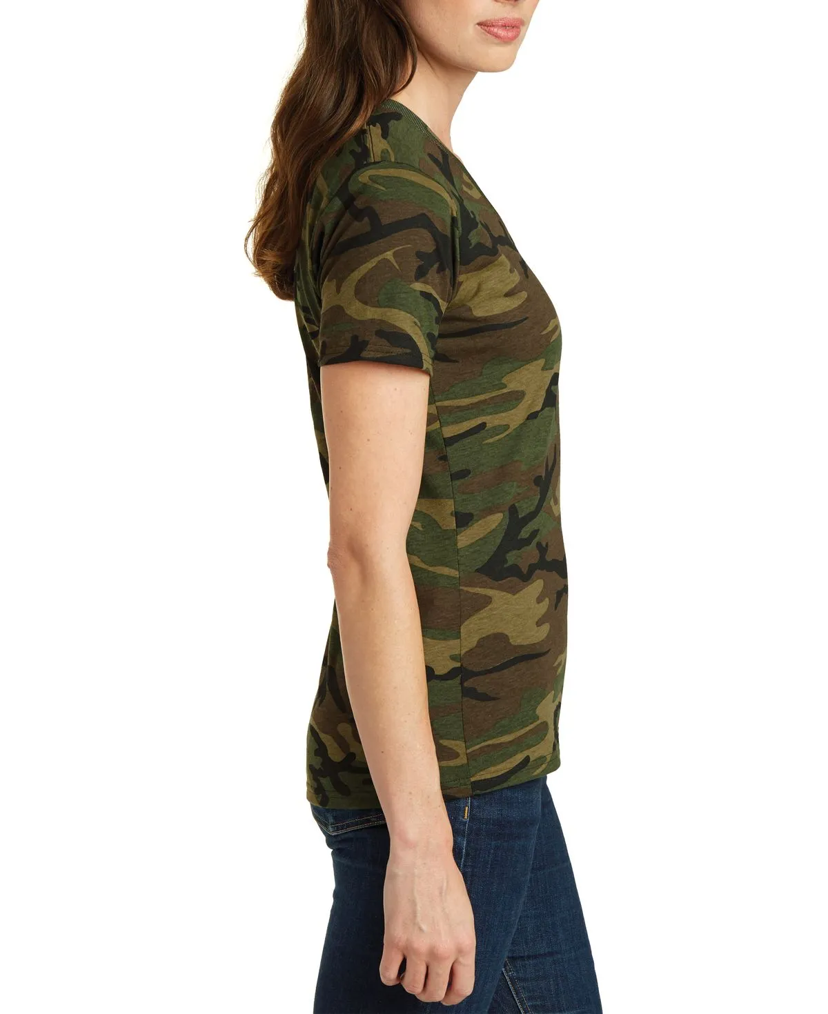 Women's Core Cotton Camo V-Neck Short Sleeve Tee