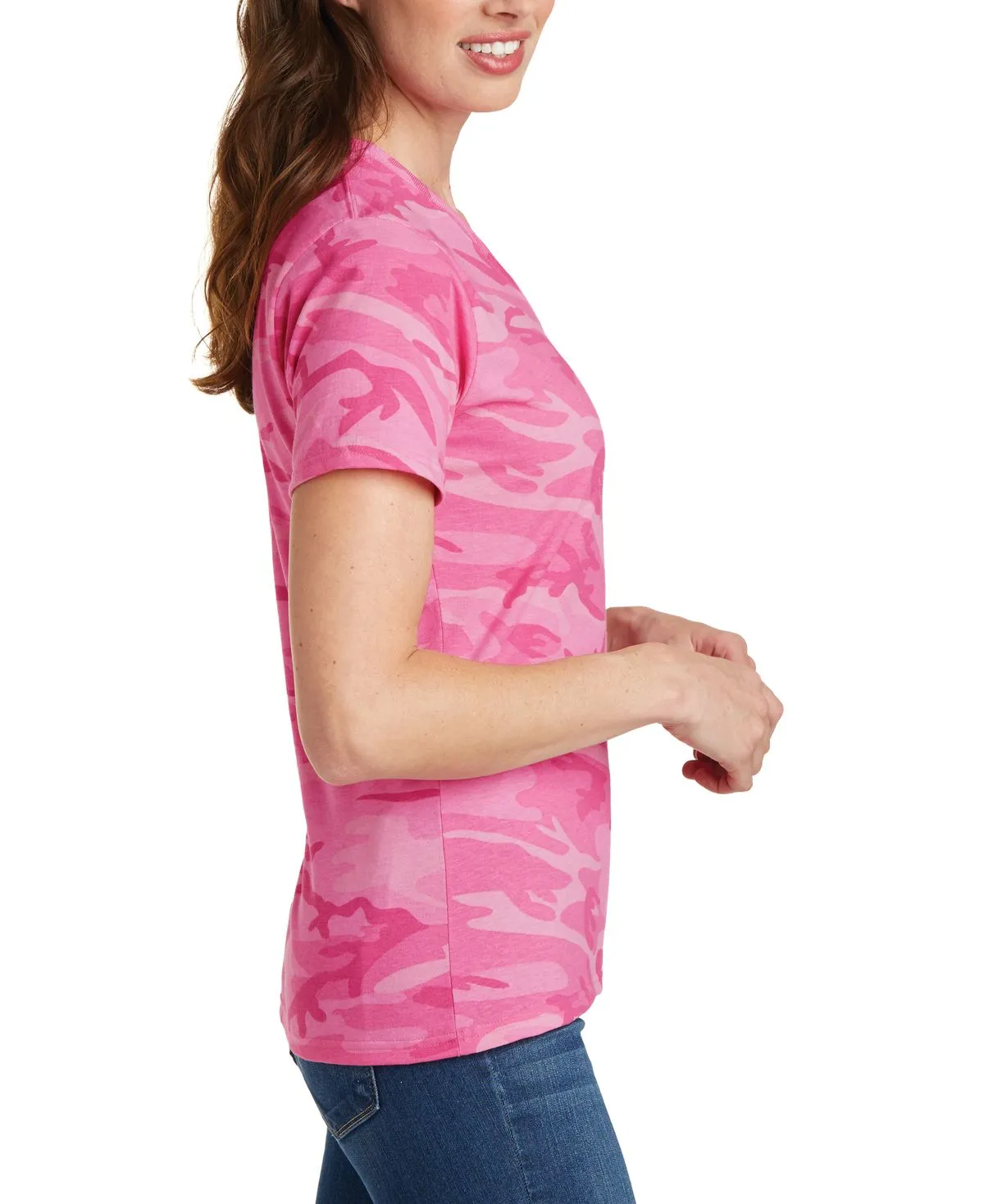 Women's Core Cotton Camo V-Neck Short Sleeve Tee