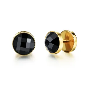 Women's Fashion Blinking Black Stud Earrings