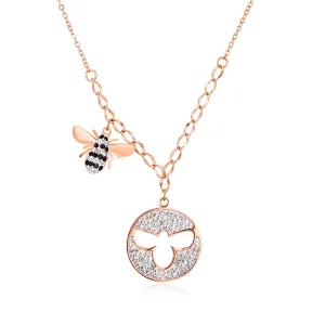 Women's Fashion Diamond Animal Pendant Necklace