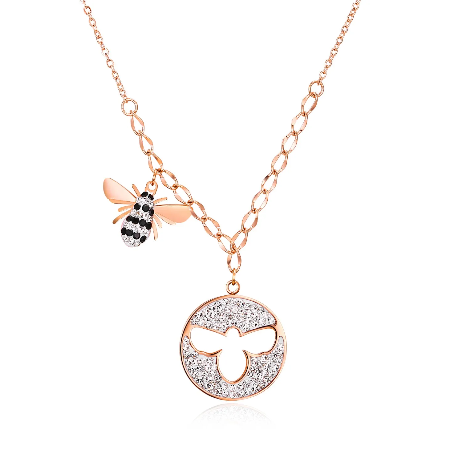 Women's Fashion Diamond Animal Pendant Necklace
