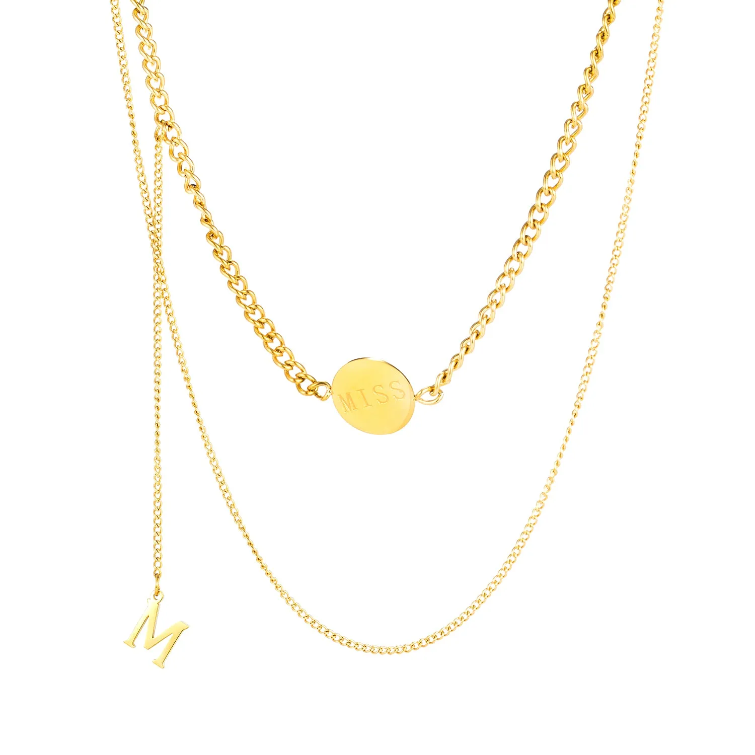 Women's Fashion MISS Pendant Necklace