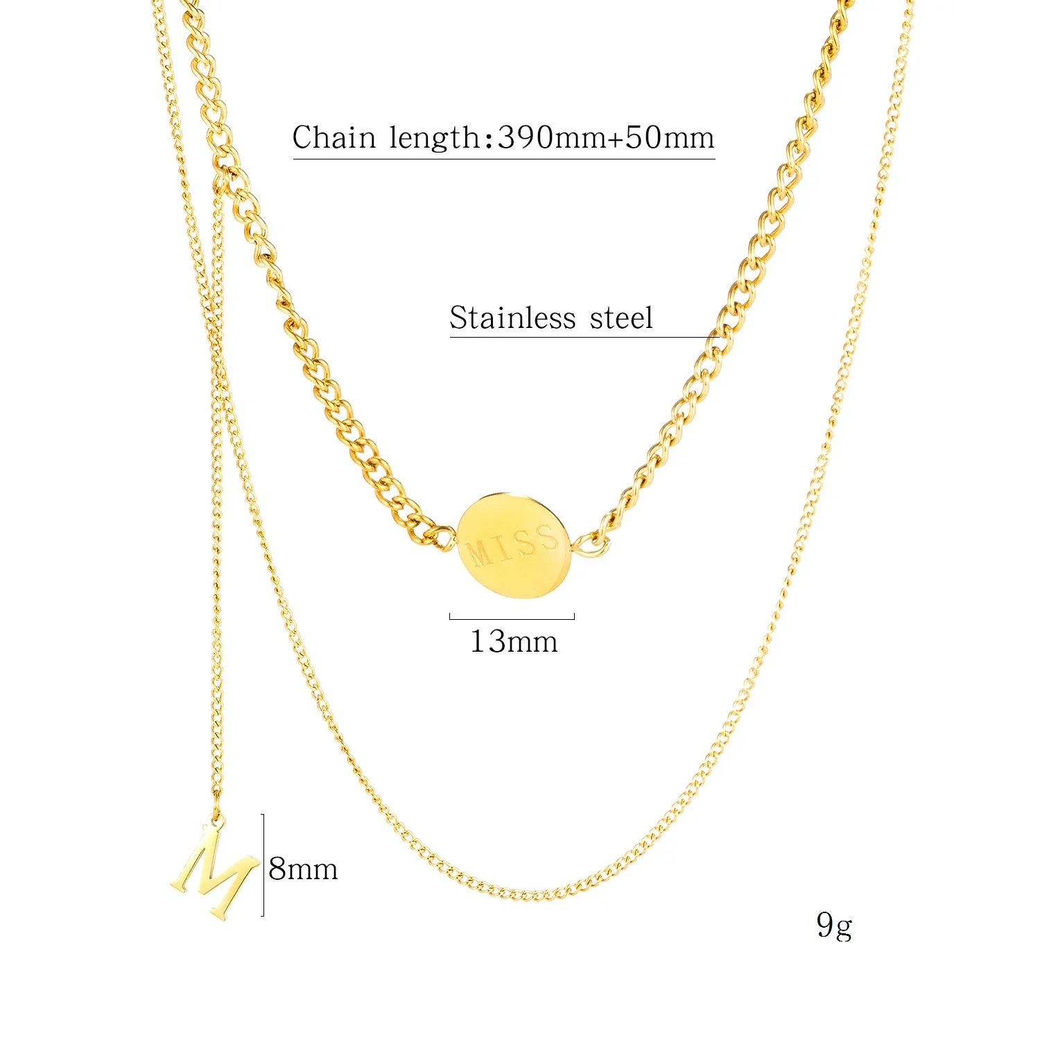 Women's Fashion MISS Pendant Necklace