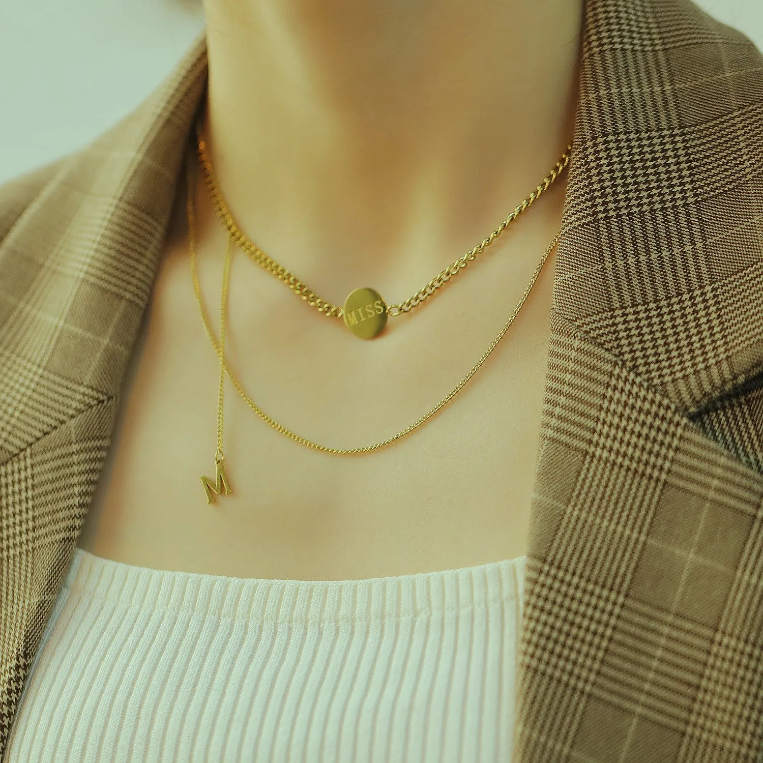 Women's Fashion MISS Pendant Necklace