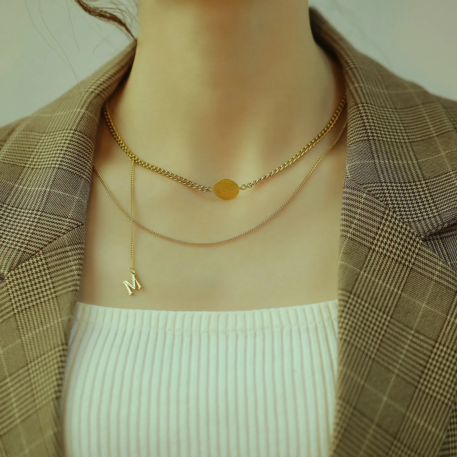 Women's Fashion MISS Pendant Necklace