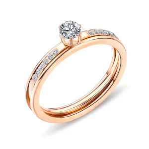 Women's Fashion Rose Gold Bliking Ring