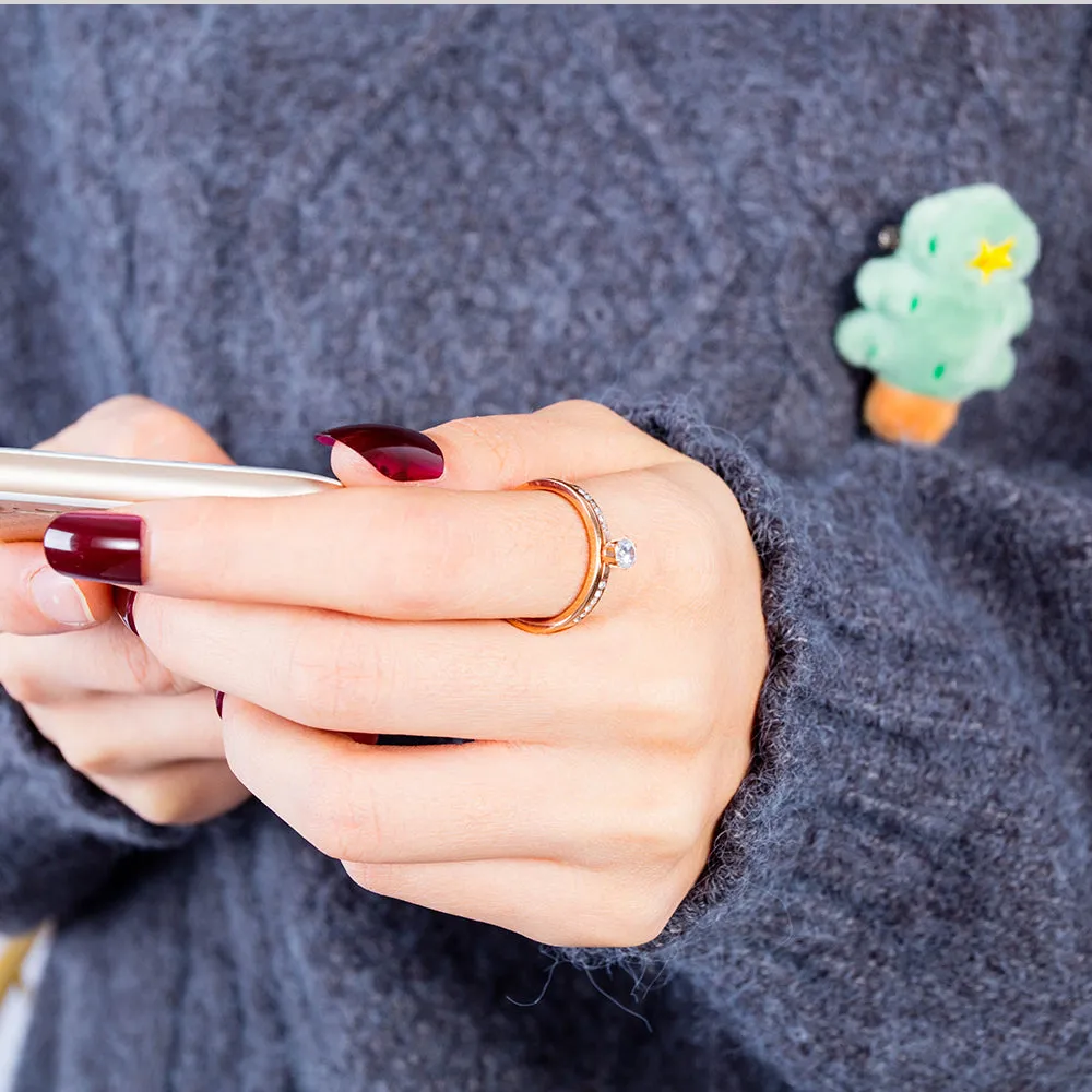 Women's Fashion Rose Gold Bliking Ring