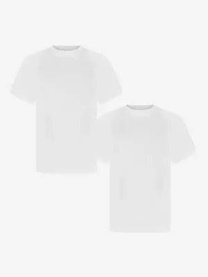 Zeco Kids School Crew Neck T-Shirt (Twin Pack) in White